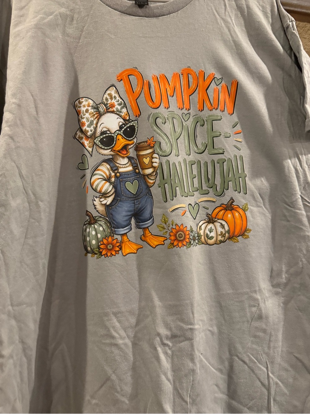 Pumpkin Spice Graphic Tee - Light Gray